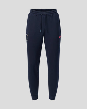Harlequins navy travel joggers with crest on the left thigh and a drawstring waist