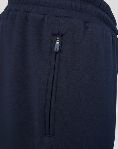 Navy jogger side pocket with vertical zipper