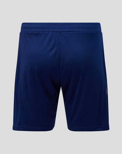Navy blue shorts on a light gray background
