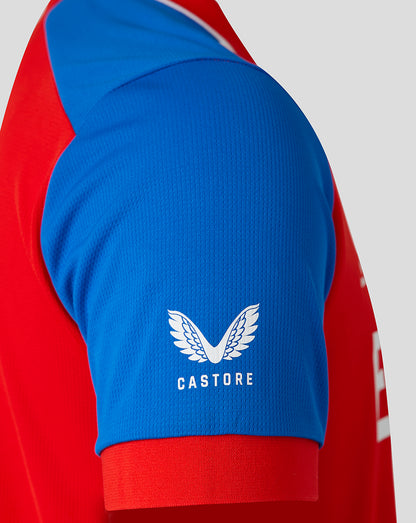 Blue sleeve with white Castore logo and wing emblem on the England 26/27 T20 WWC replica shirt