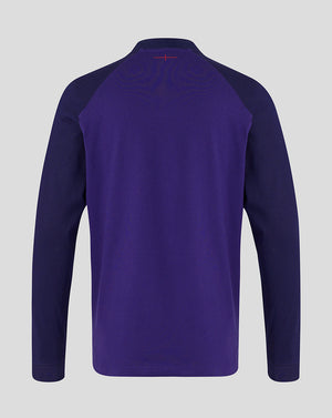Back view of purple England Rugby 26/27 Alternate Classic long sleeve shirt in Rhodonite with contrasting sleeves