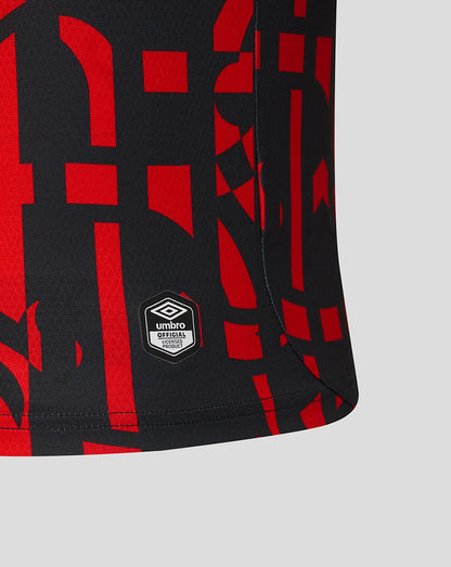 Close-up of the shirt hem with a small official licensed product badge on the Rangers third Pro Shirt.