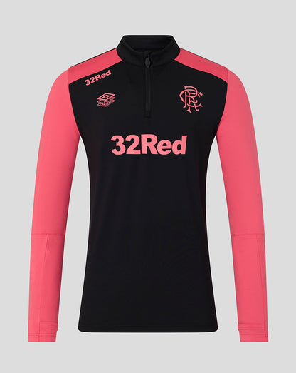 Black and pink long-sleeve sports top with '32Red' branding on a gray background