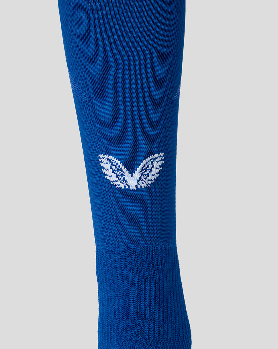 Blue Preston North End away socks pair with white club crest detailing