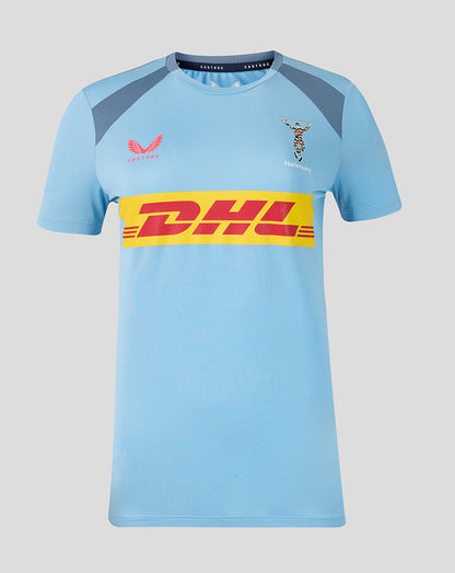 Light blue sports jersey with DHL logo on a gray background