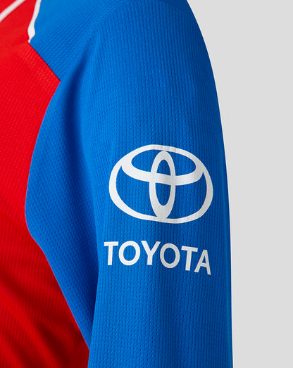 Blue sleeve close-up of England women's 26/27 T20 WWC replica shirt showing Toyota sponsor logo