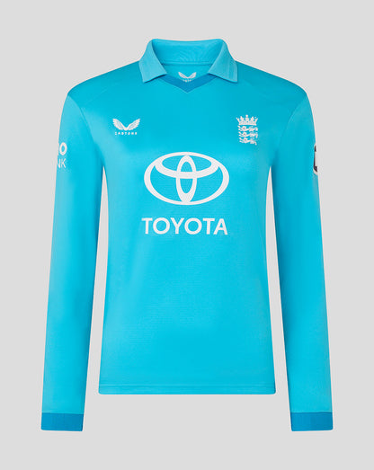 Blue sports jersey with Toyota logo on a gray background