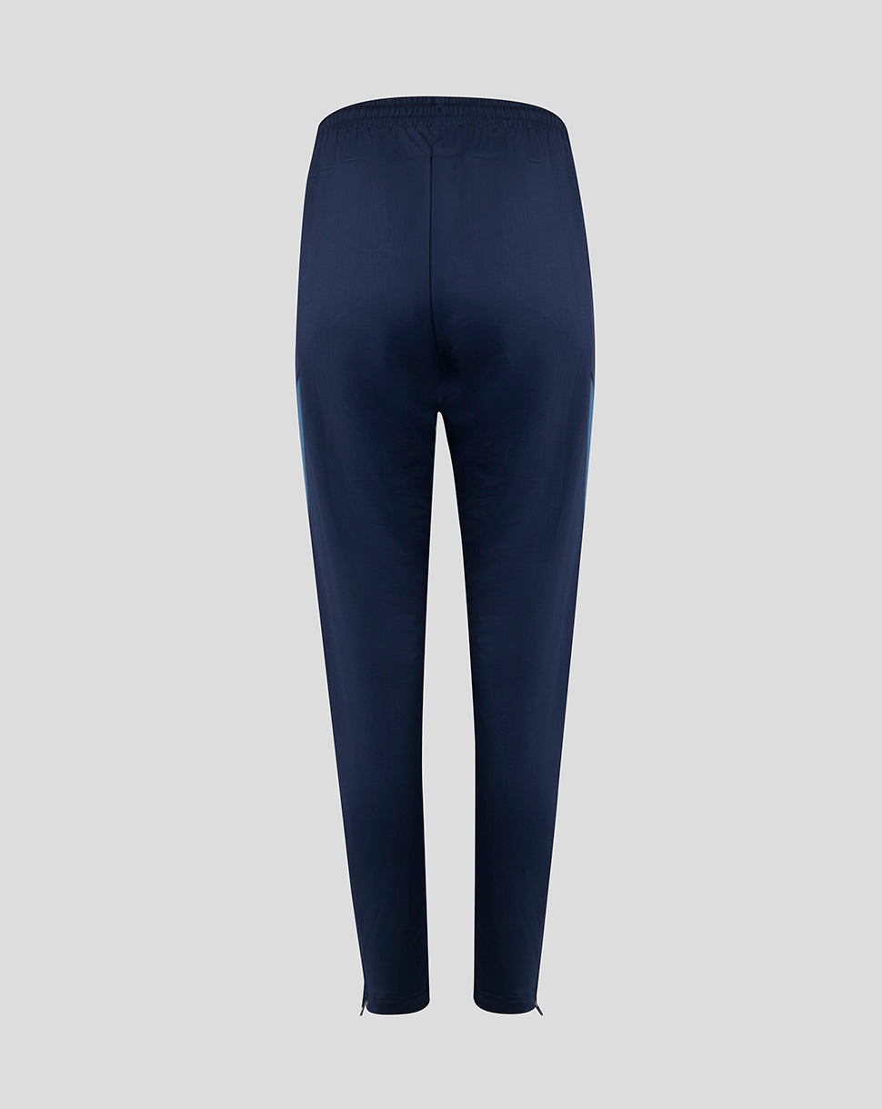 Back view of navy Leicester Tigers training pants with zip pocket detail at the hip
