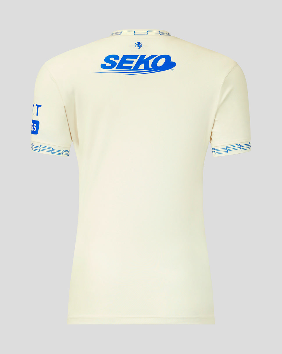 Beige sports jersey with 'SEKO' branding on a gray background