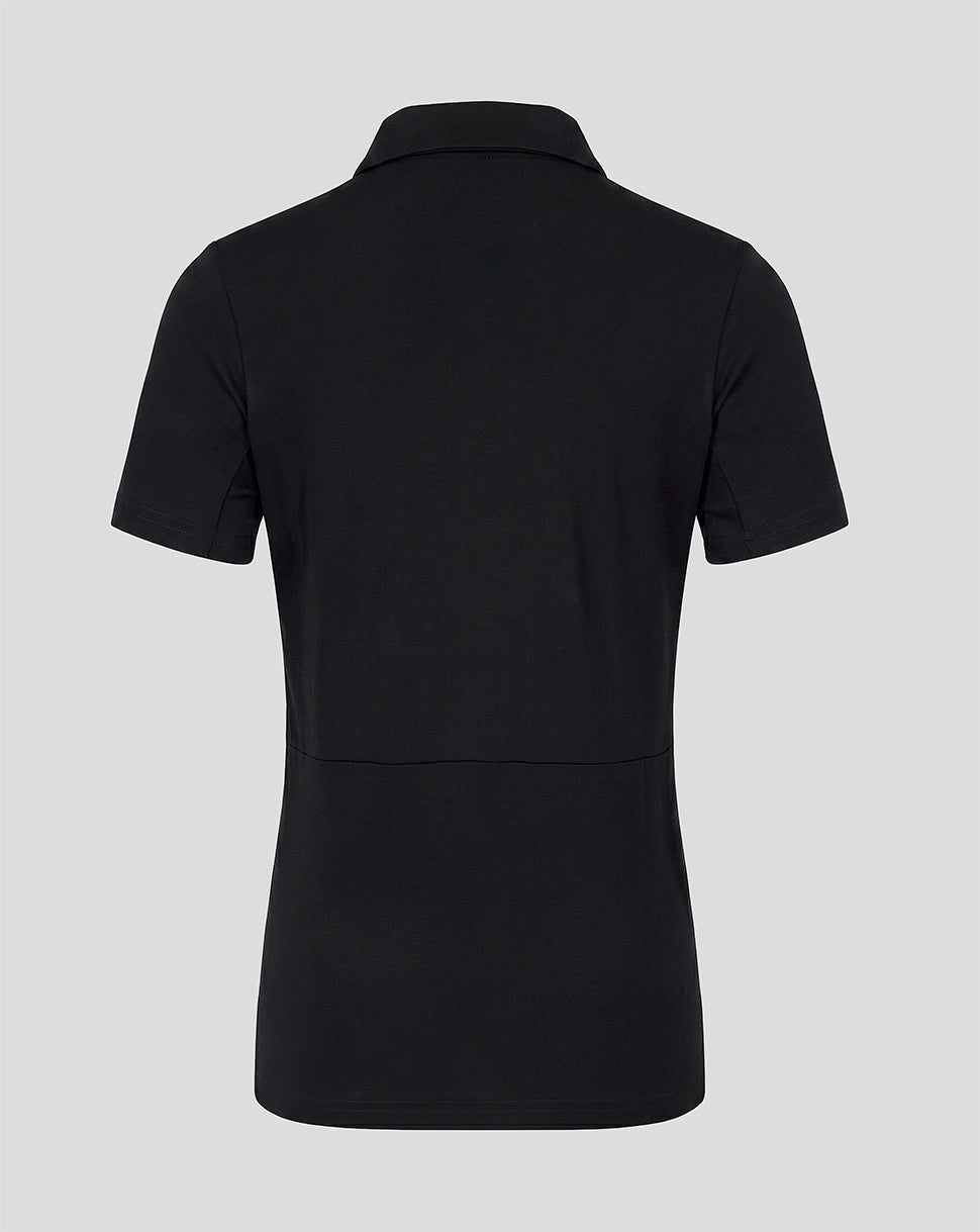 Back view of black Rangers FC 2026/27 Presentation Polo with a tailored fit and clean silhouette