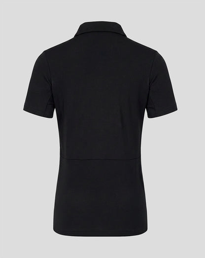 Back view of black Rangers FC 2026/27 Presentation Polo with a tailored fit and clean silhouette