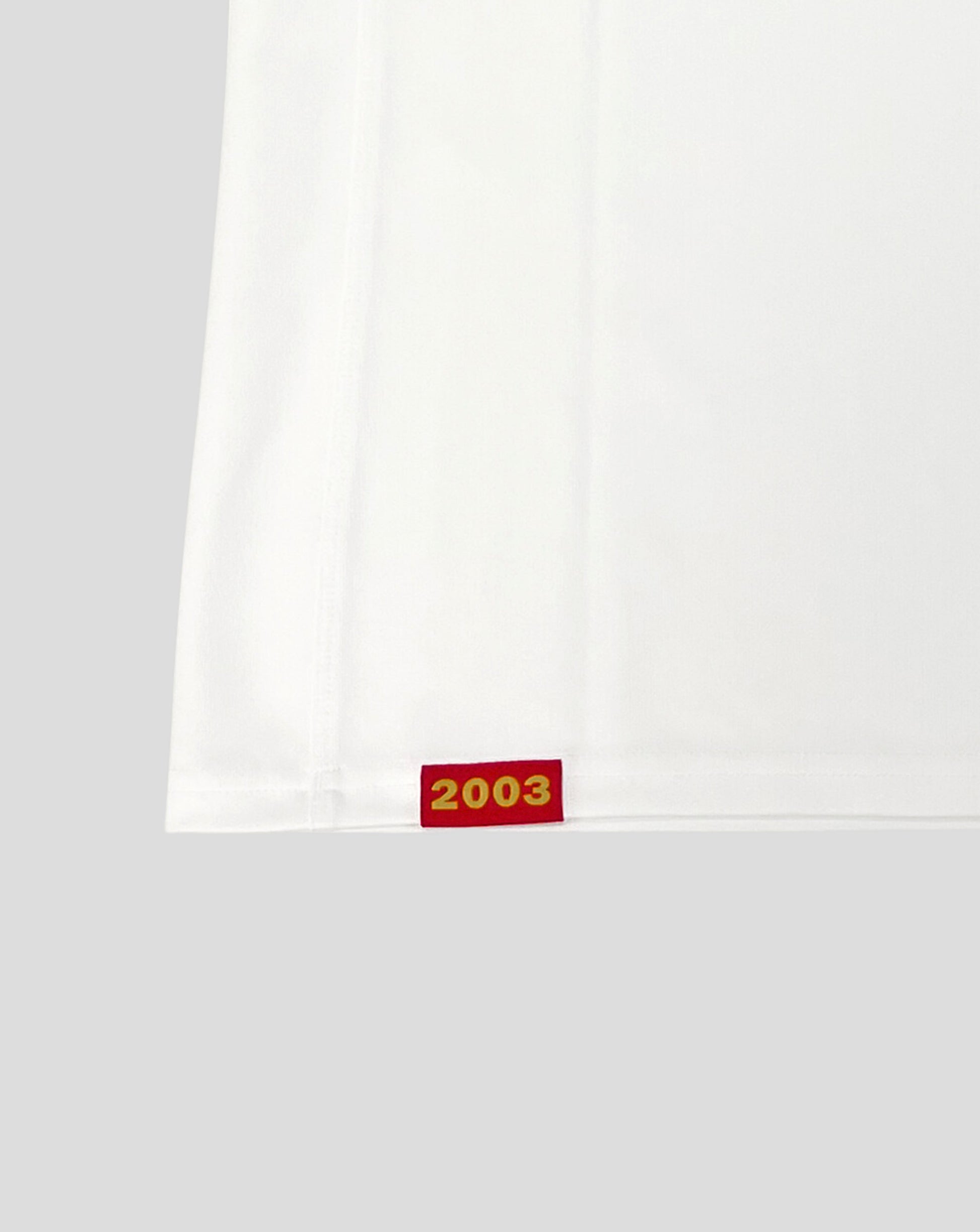 White jersey close up showing a gold emblem and CHAMPIONS lettering