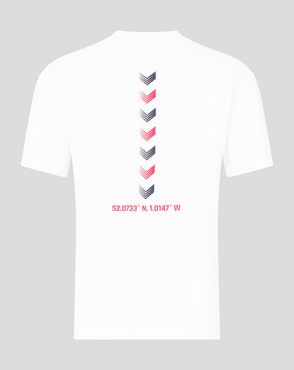 Silverstone Unisex British Injection Linear Back T-Shirt – Weiss