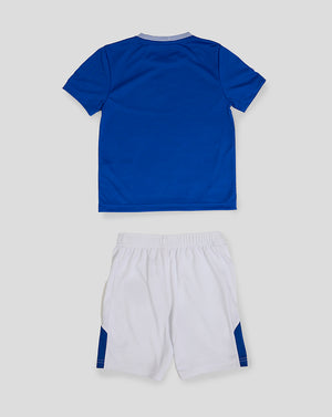 Back view of Everton Home 24/25 Nested Infant Kit blue jersey and white shorts