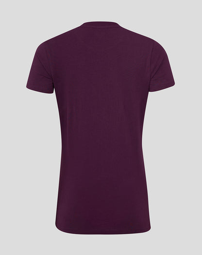Back view of a dark purple short sleeve tee with no visible graphics