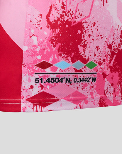 Pink splash print with coordinate graphic on Harlequins Women 25/26 Away Replica Shirt