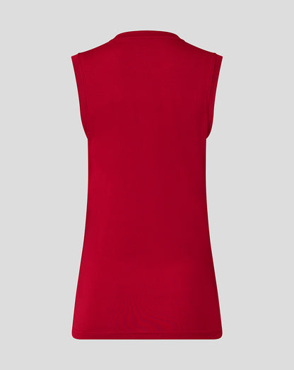 Back view of red Saracens training vest with a clean minimal look.
