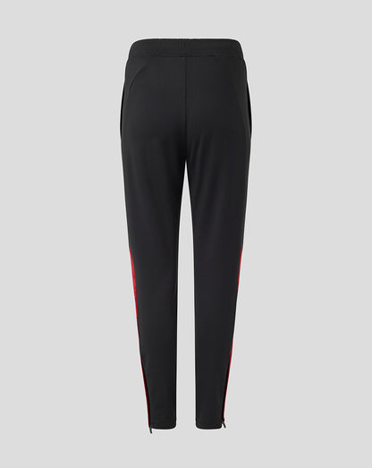 Back view of black Saracens training pants with an elastic waistband and clean paneling