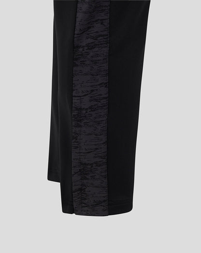 Bath Rugby training knit pants leg with black fabric and subtle patterned side stripe