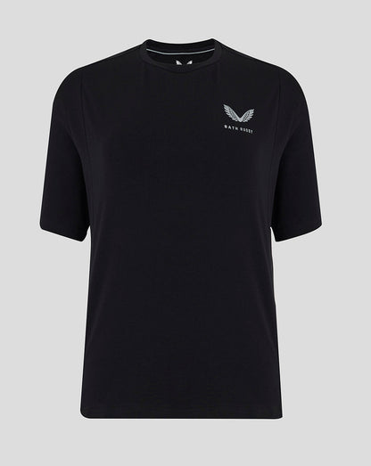Black Bath Rugby short sleeve T-shirt with a white wing logo on the left chest