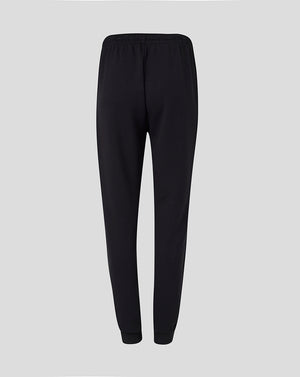 Back view of black Bath Women's 25/26 Travel Knit Pants with ribbed cuffs