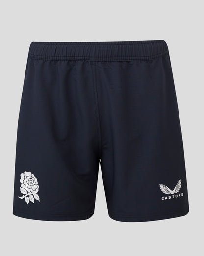 England Rugby women's contact shorts navy back view with an elastic waistband