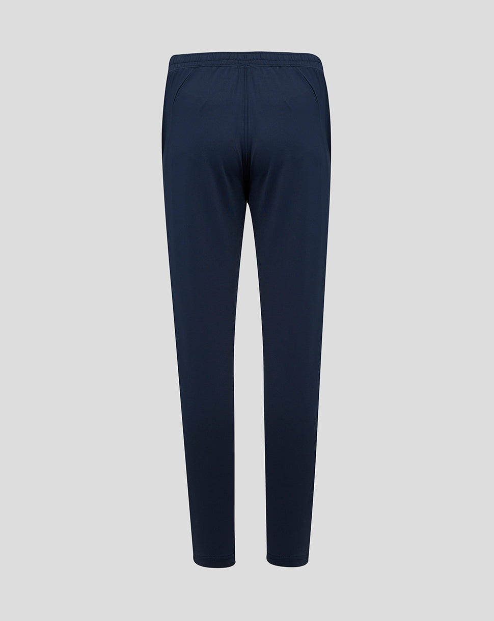 Back view of navy knit training pants with elasticated waistband from the England Rugby Performance collection