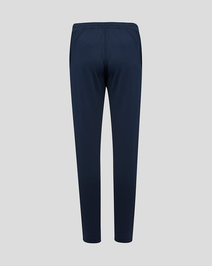 Back view of navy knit training pants with elasticated waistband from the England Rugby Performance collection
