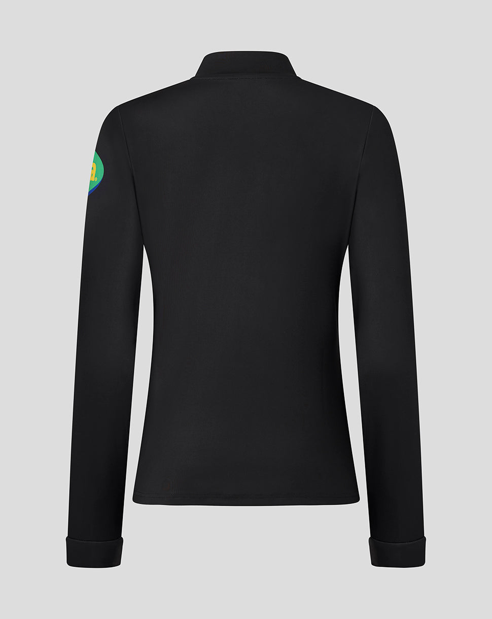 Back view of a black Leicester Tigers women's 25/26 training quarter zip.