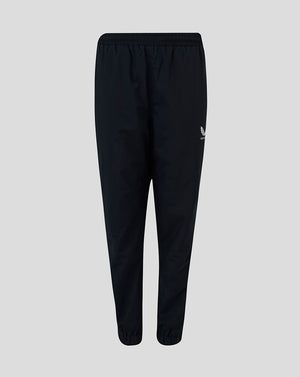 Black rugby contact pant with elastic waist and cuffs and Castore logo on thigh