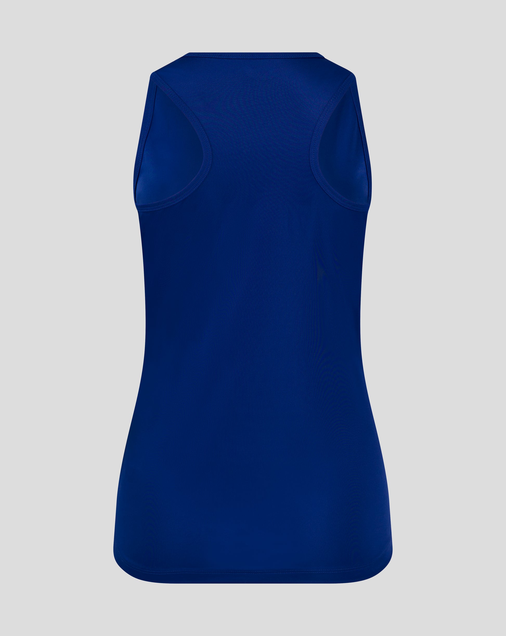 Back view of blue Surf The Web training vest with racerback cut