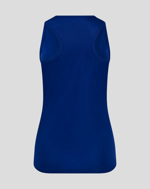 Back view of blue Surf The Web training vest with racerback cut