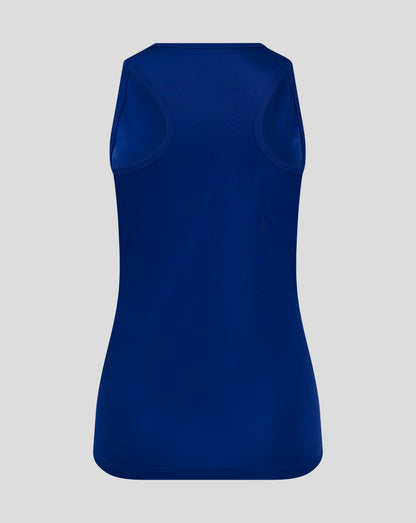 Back view of blue Surf The Web training vest with racerback cut