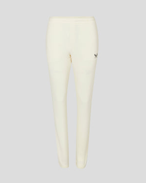 Cannoli Cream cricket trousers with drawcord waist mock fly front side pocket and mesh panels Castore logo