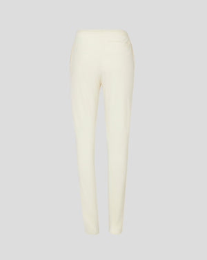 Back view of Cannoli Cream womens cricket trousers with drawcord waistband and side seam pocket