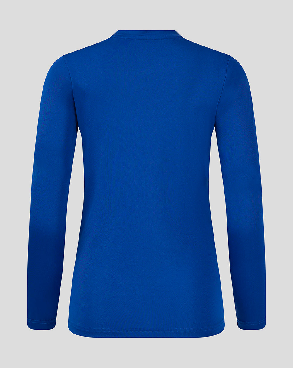 Back view of a royal blue long sleeve T shirt from Surf The Web Victoria Blue collection