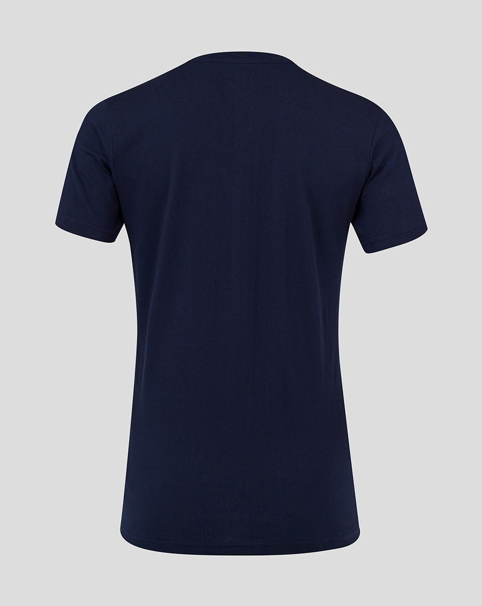 Back view of navy Peacoat cotton leisure tee