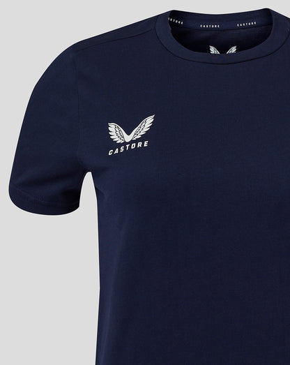 Navy tee with white Castore wing logo on the chest