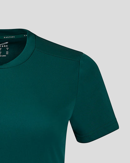Close up of teal Short Sleeve Training Tee showing fabric texture and shoulder seam