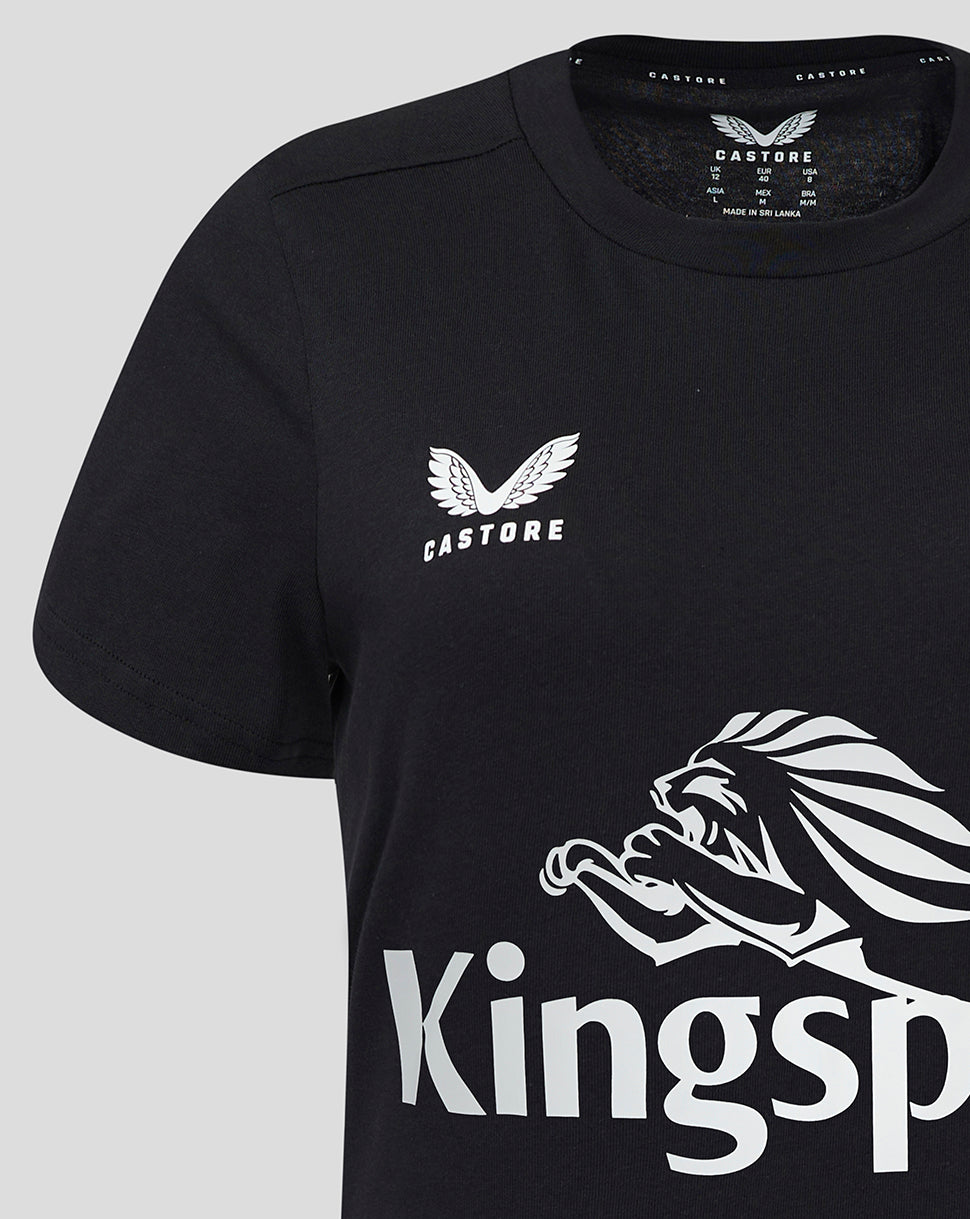 Black Ulster training tee with Castore logo on the chest and a large white Kingspan graphic across the front.