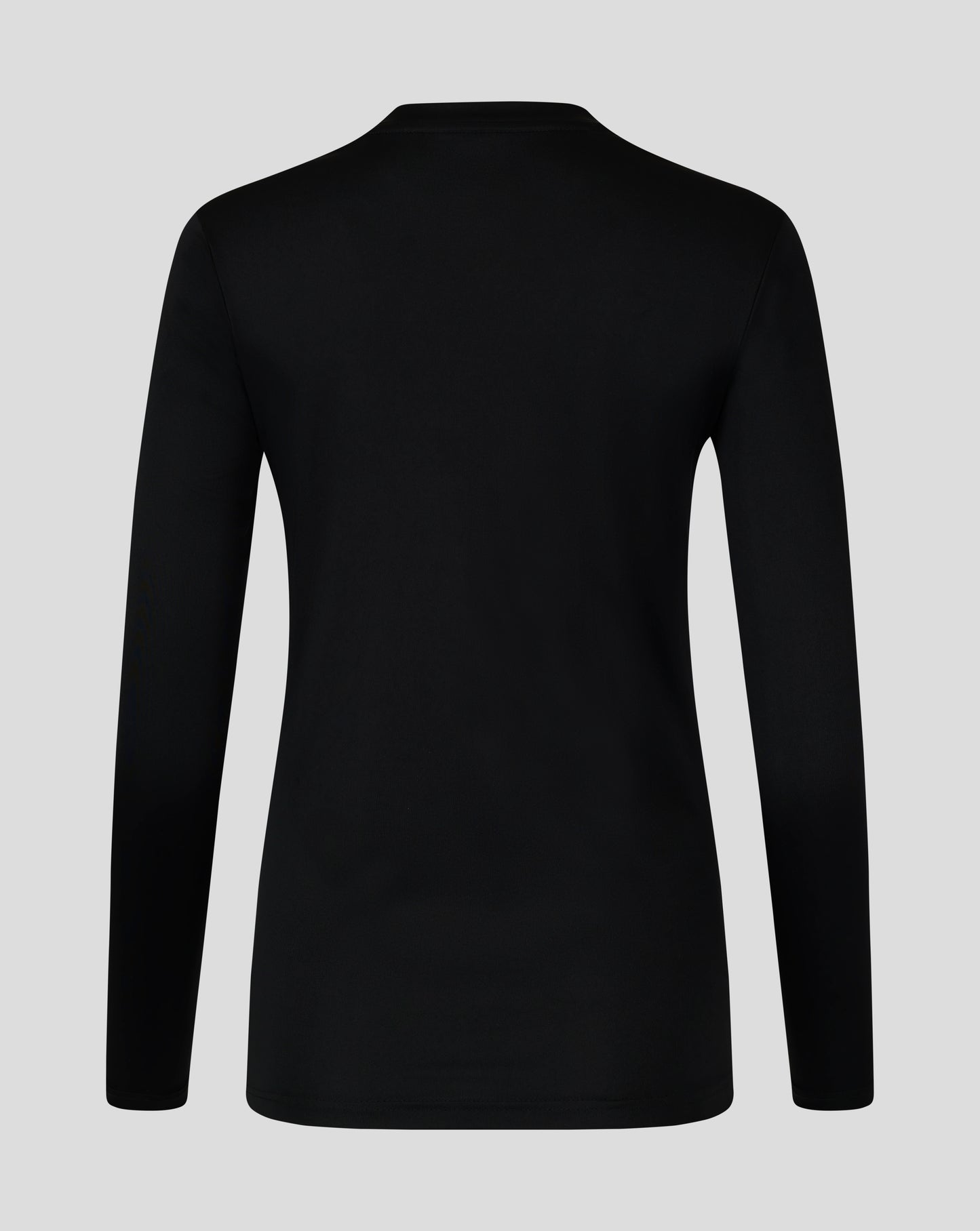 Back view of black long sleeve performance tee