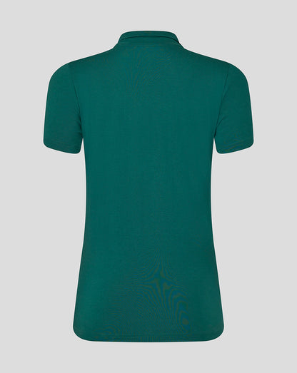 Back view of Leicester Tigers Women's 25/26 Training Polo Botanical in teal green