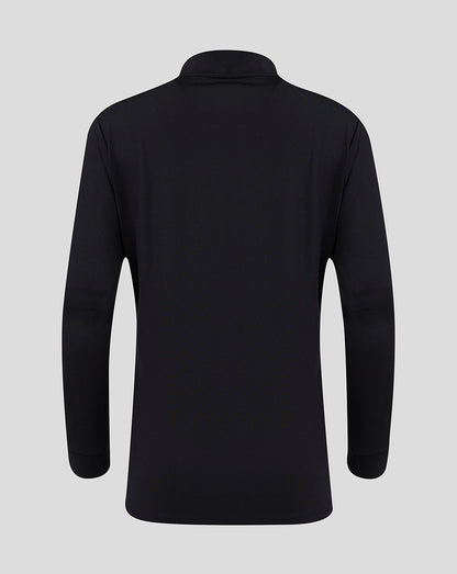 Back view of black ULSter women's quarter zip top in Caviar fabric