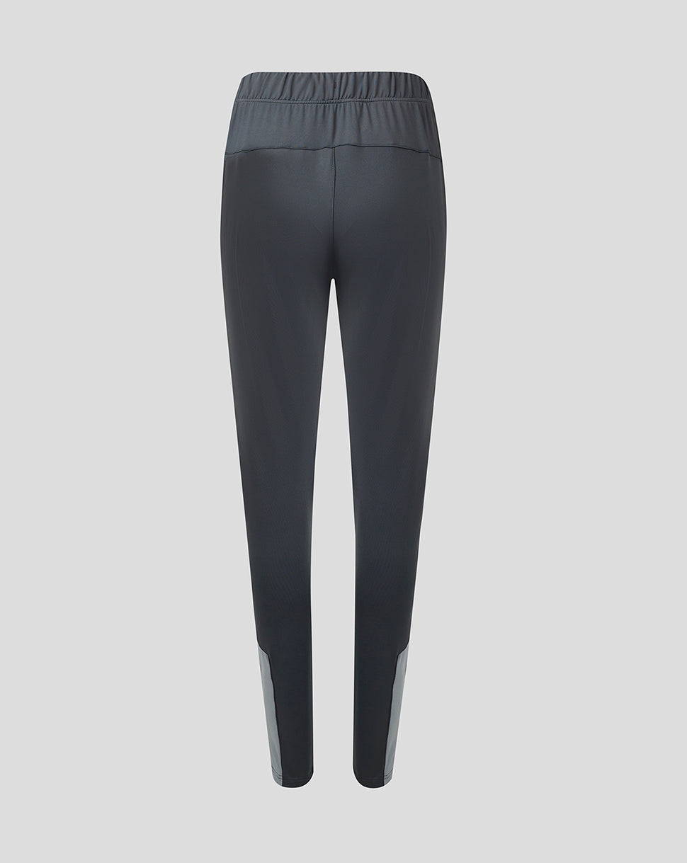 Back view of Scarlets Womens 23 24 Slim Fit Training Pants in dark grey with a lightly elasticated waistband