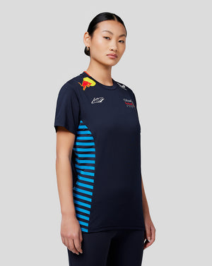 Women’s navy Max Verstappen Driver T Shirt with mesh side panels and team logos