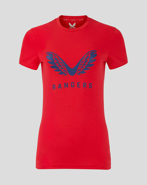 Red Rangers women's Pro Players Cup training T shirt with a blue wing logo