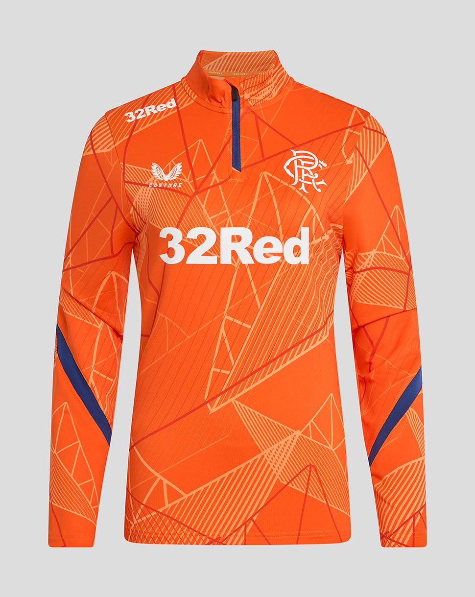 Orange Rangers 24/25 League Matchday 1/4 Zip Midlayer with 32Red sponsor geometric pattern and club crest on chest