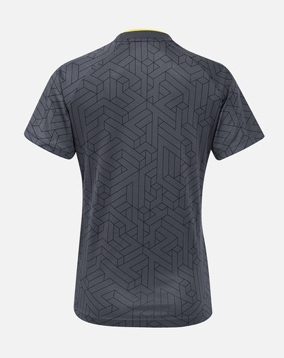 Back view of Everton Women 24/25 Away Shirt with dark geometric jacquard pattern
