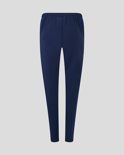 Back view of navy Mansfield women's training pants with an elastic waistband and plain navy fabric.