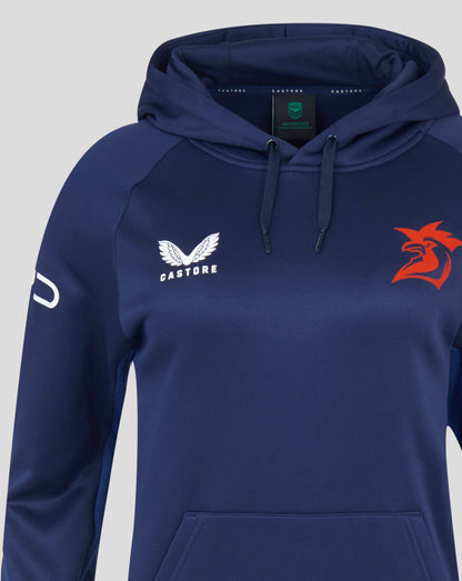 Sydney Roosters 2025 Women's Pro Players Hoodie close up of hood interior with NRL Authentics label